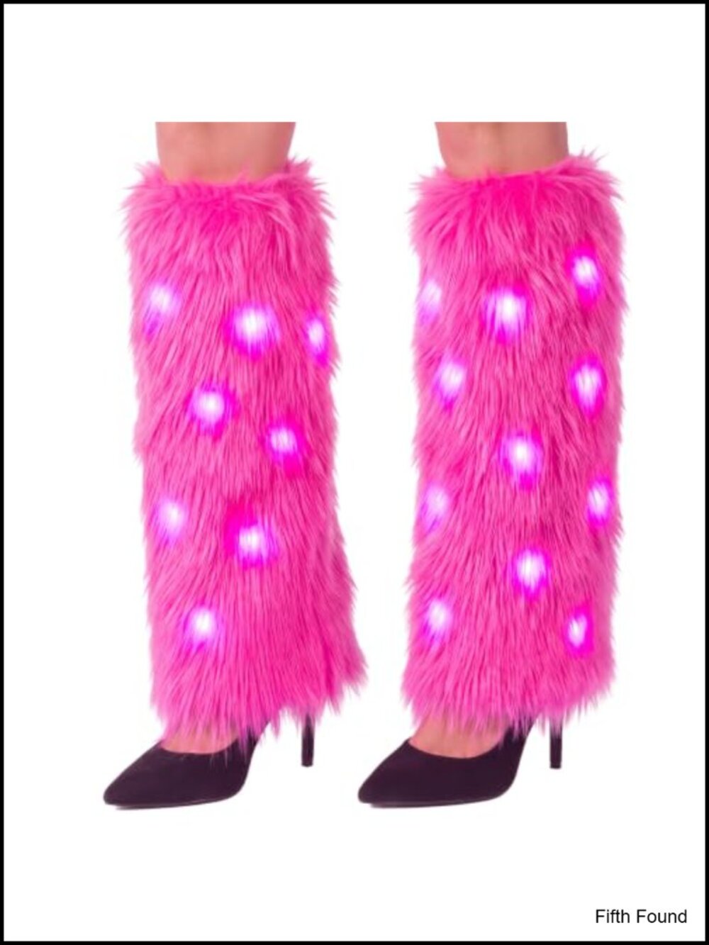 Faux Fur Fuzzy LED Light Up Knee High Leg Warmers Rave Party Costume